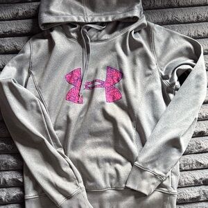 Under Armour Gray Hoodie with Pink Logo